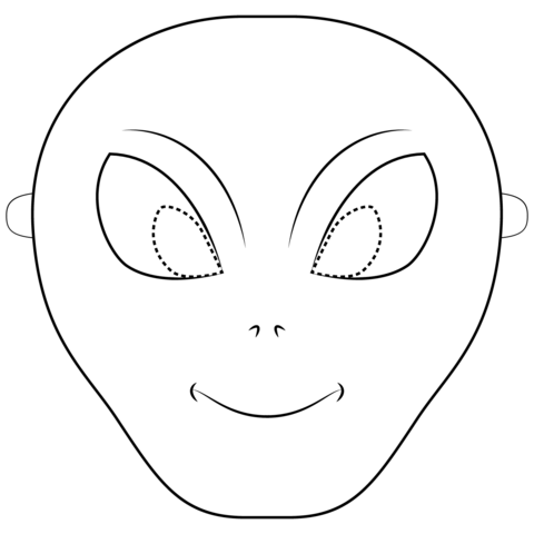 Alien Mask Coloring Page